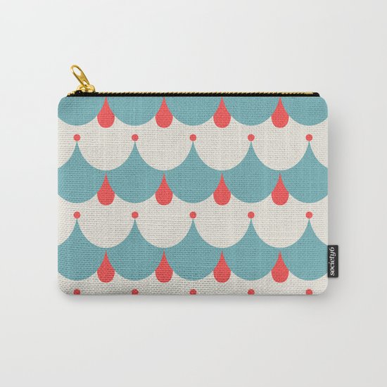 Retro. Blue and white . Carry-All Pouch