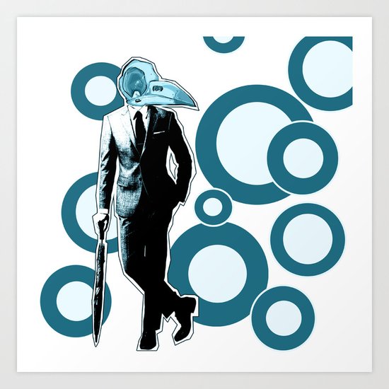 Gentlemen, We got a dead one here.. blue version Art Print