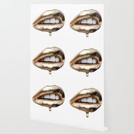 Gold Lips Wallpaper