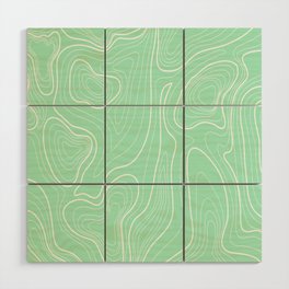 Soft Green Solid Topographic Map Geometric Pattern Wood Wall Art