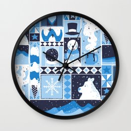 Winter Wall Clock | Children, Funny, Illustration, Pattern 