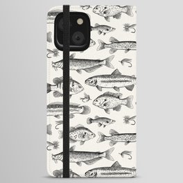 Black - Freshwater Fish Toile iPhone Wallet Case