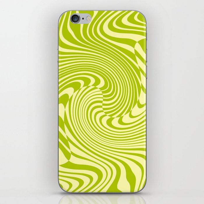 Retro Liquid Swirl Abstract Pattern 70s Green Groovy Spiral iPhone Skin