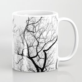 Black and white tree top silhouettes... Mug