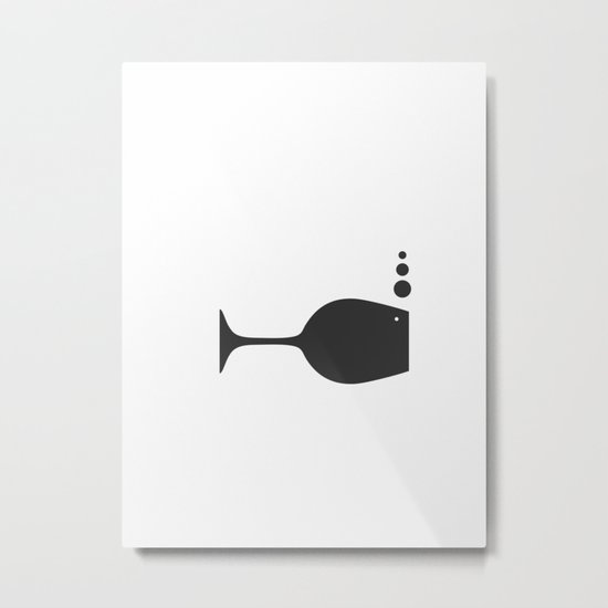 Fish and Wine Metal Print