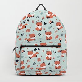 Cute Fall Fox Mint Backpack
