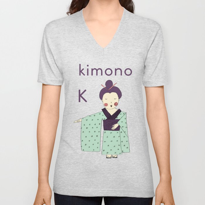 K is for Kimono V Neck T Shirt