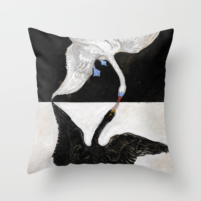 Hilma Af Klint The Swan No 1 Restored Throw Pillow