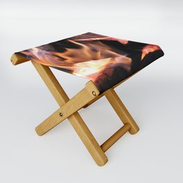 Camp Fire in the Winter Folding Stool