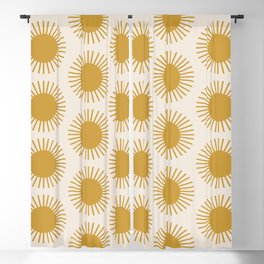 Golden Sun Pattern Blackout Curtain | Graphicdesign, Curated, Boho, Cute, Yellow, Orange, Geometric, Sun, Rustic, Vintage 