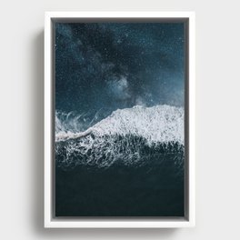 Space Wave Framed Canvas