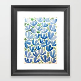 Blue Floral Framed Art Print
