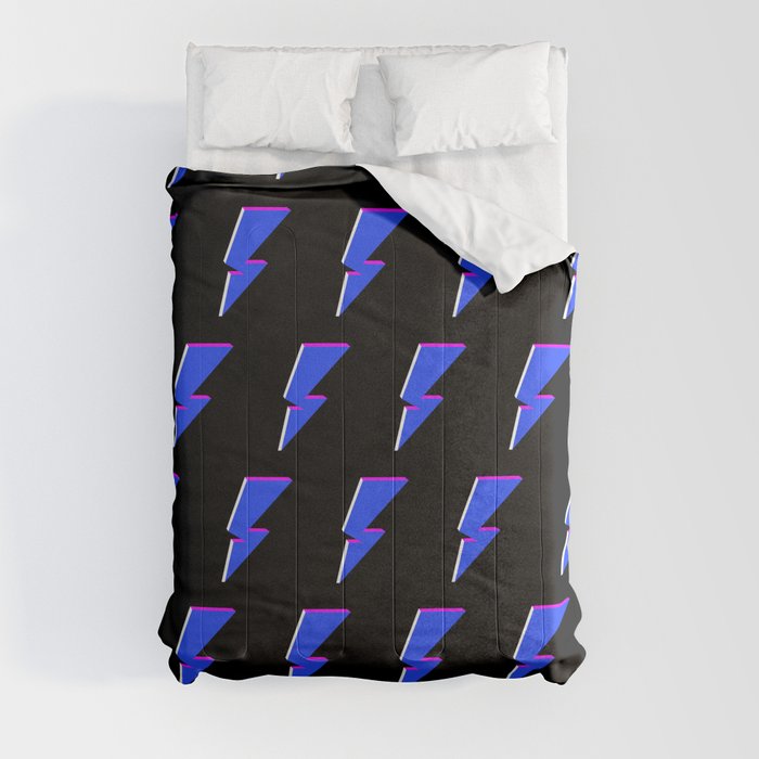 3D Power Symbol Pattern - Blue Comforter