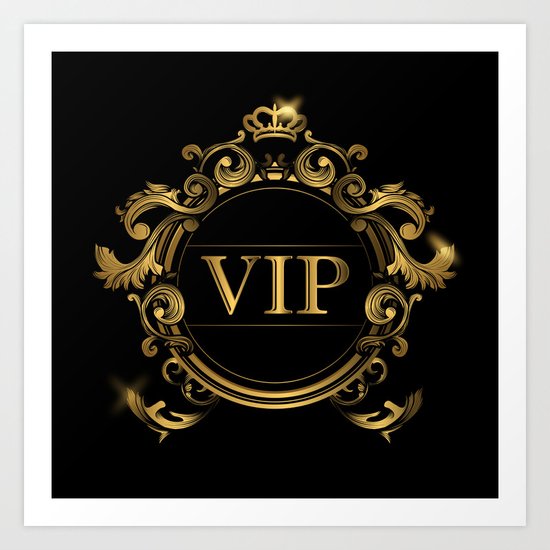 VIP In Black and Goldtone Art Print