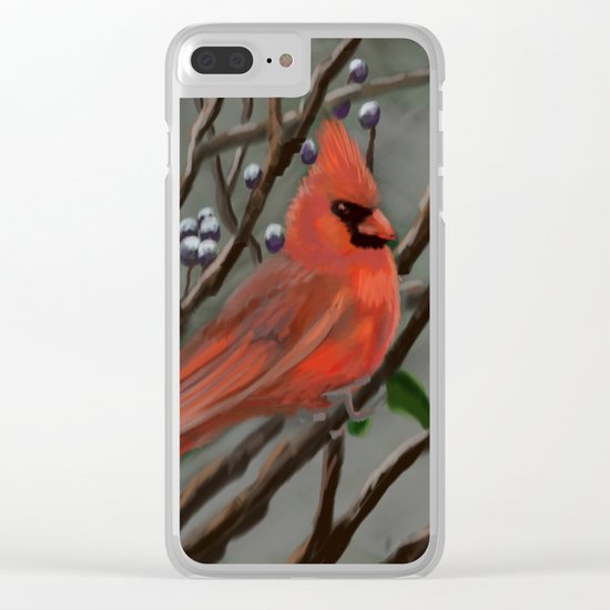 Male Cardinal DP151210a-14 Clear iPhone Case