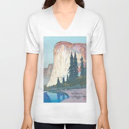Hiroshi Yoshida, El Capitan Yosemite California United States Of America - Vintage Japanese Woodblock Print Art V Neck T Shirt