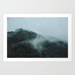 Foggy Hills on Miyajima Island, Japan. Nature Travel Print - Photography Wall Art. Art Print