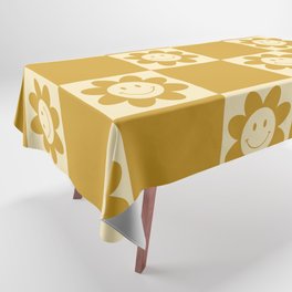 Sunshine Daisy Smile Mustard Tablecloth