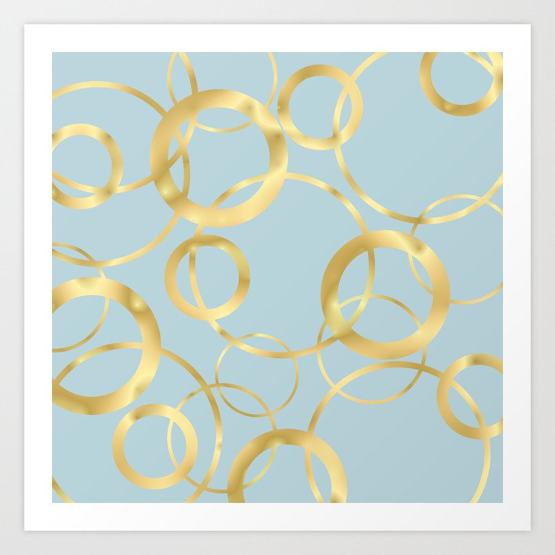Golden Yellow Rings On Muted Blue Background Art Print By 19monkeys Society6 Find & download free graphic resources for blue background. golden yellow rings on muted blue background art print by 19monkeys