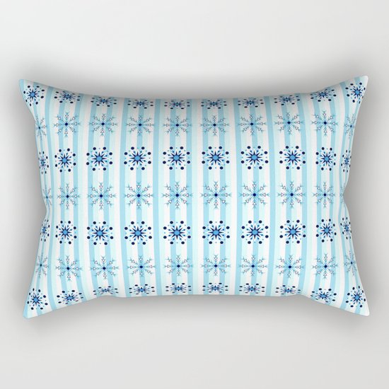 Snowflakes on a striped background Rectangular Pillow