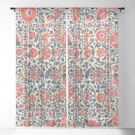 Shakhrisyabz Suzani  Uzbekistan Antique Floral Embroidery Print Sheer Curtain | Uzbekistan, Outdoor, Bohemian, Beautiful, Boho, Nature, Flower, Flowers, Vintage, Graphicdesign 