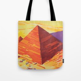 Egypt, Great Pyramids, Retro Vintage Travel Poster Tote Bag