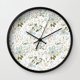 pastel flowers Wall Clock