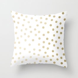 Stylish Gold Polka Dots Throw Pillow