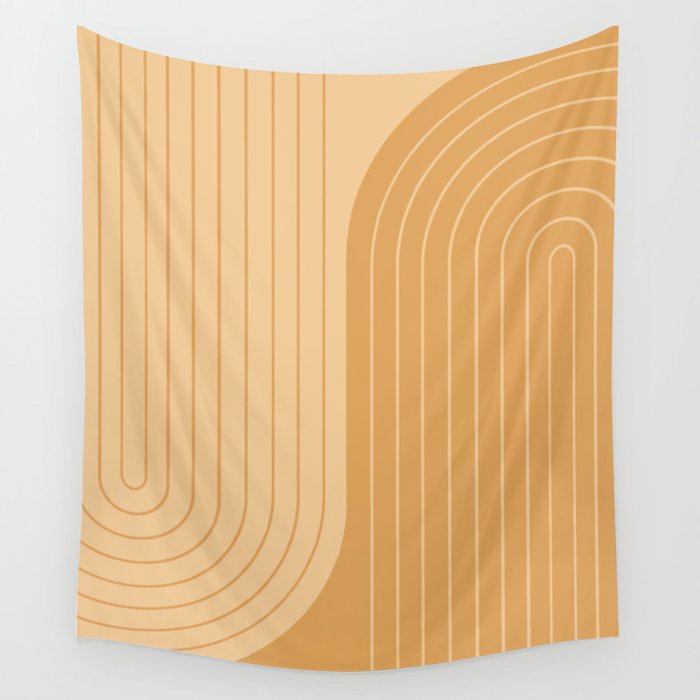 Two Tone Line Curvature XLIX Wall Tapestry
