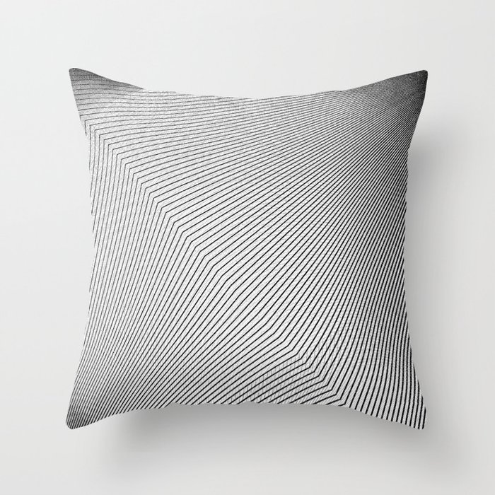 Lines and shapes in black and white Throw Pillow