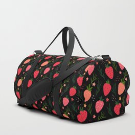 Spring Strawberry Garden Dark Duffle Bag