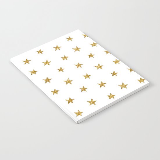 Merry christmas-Stars shining brightly-Gold glitter pattern Notebook