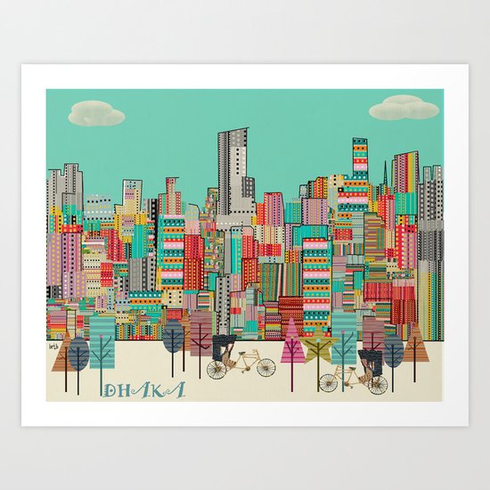 Dhaka Bangadesh skyline Art Print