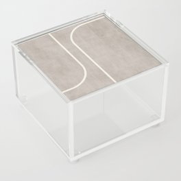 Linen Texture Beige White Minimalist Artwork Acrylic Box
