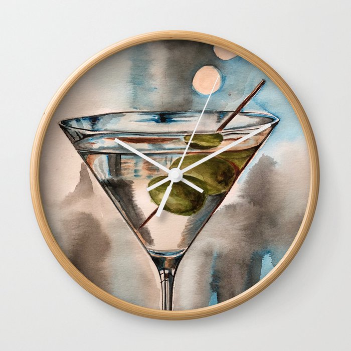 Martini Wall Clock By Claudianolascoart67 Society6