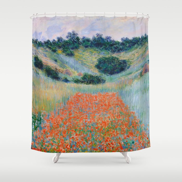 Poppy Field in a Hollow near Giverny Claude Monet Shower Curtain