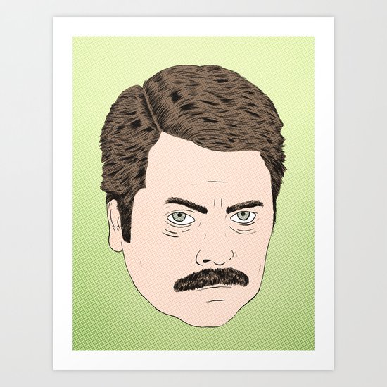 Ron Swanson Art Print