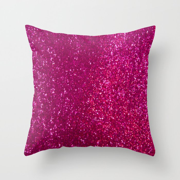 Glamours Fuchsia Glitter Throw Pillow