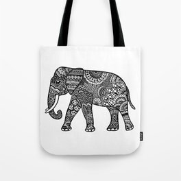 Zentangle elephant pattern Tote Bag