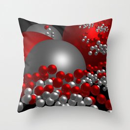 3D in red, white and black -10- Throw Pillow