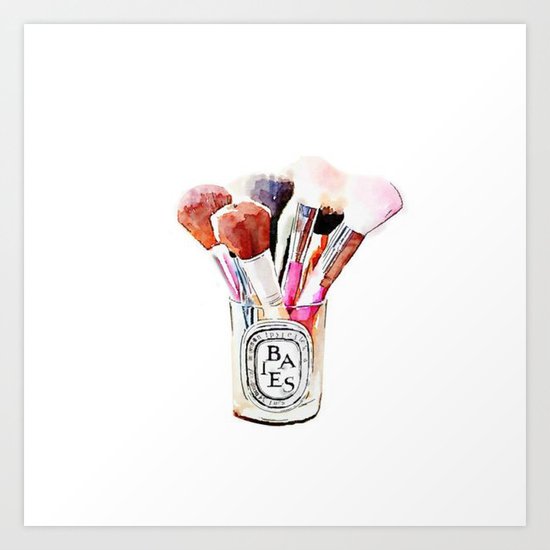 Makeup brush Art Print