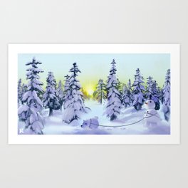 Snowman ballad Art Print