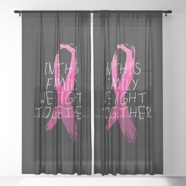 Family Breast Cancer Awareness Sheer Curtain