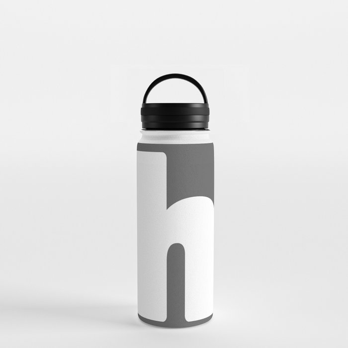 h (White & Grey Letter) Water Bottle