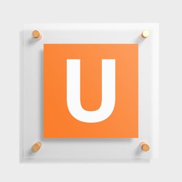 Letter U (White & Orange) Floating Acrylic Print