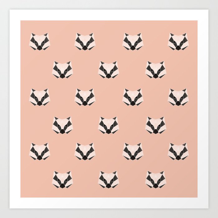 Badger Pattern Art Print