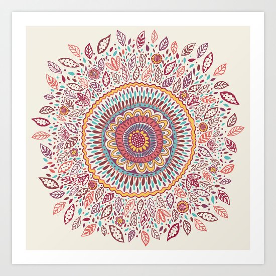 Sunflower Mandala Art Print