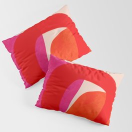 relations IV - pink shapes minimal painting Pillow Sham