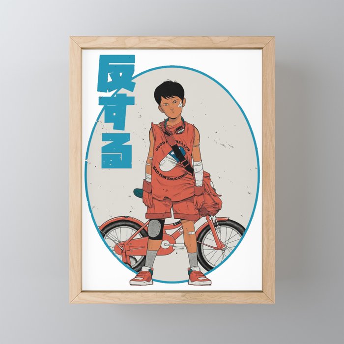 Japanese Retrowave Urban Cool Boy  Framed Mini Art Print