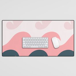 Pink Ocean Waves Desk Mat